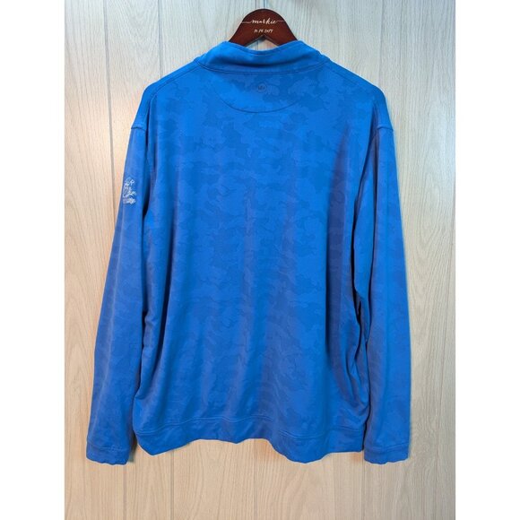 Peter Millar Pullover Mens XXL Blue Camo Quarter Zip Performance Golf Jacket - Picture 6 of 8